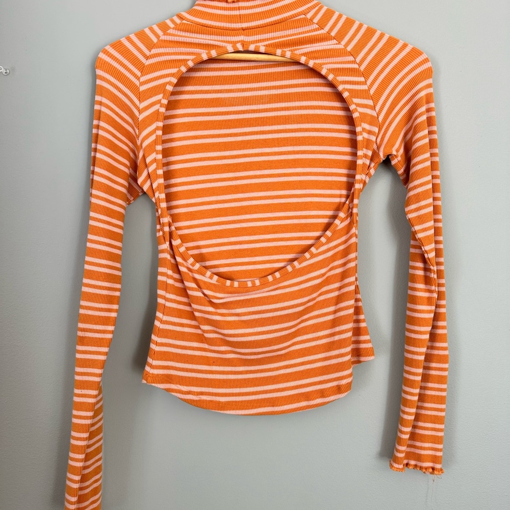 Free People Open Back Mock Neck